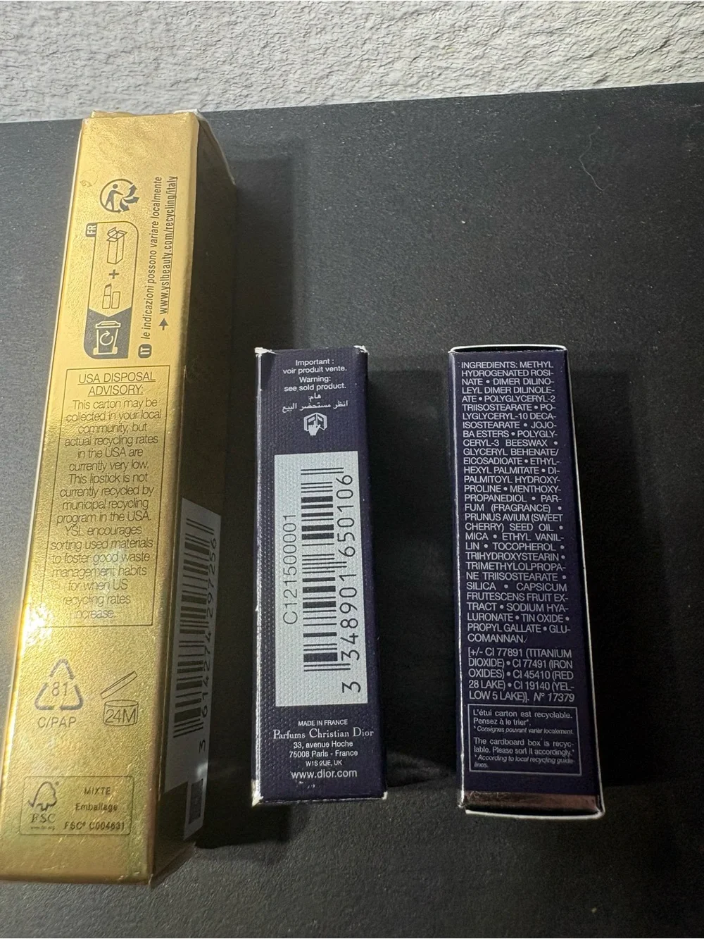 YSL The Slim Lipstick 27 & 2x Dior Addict Lip Maximizer